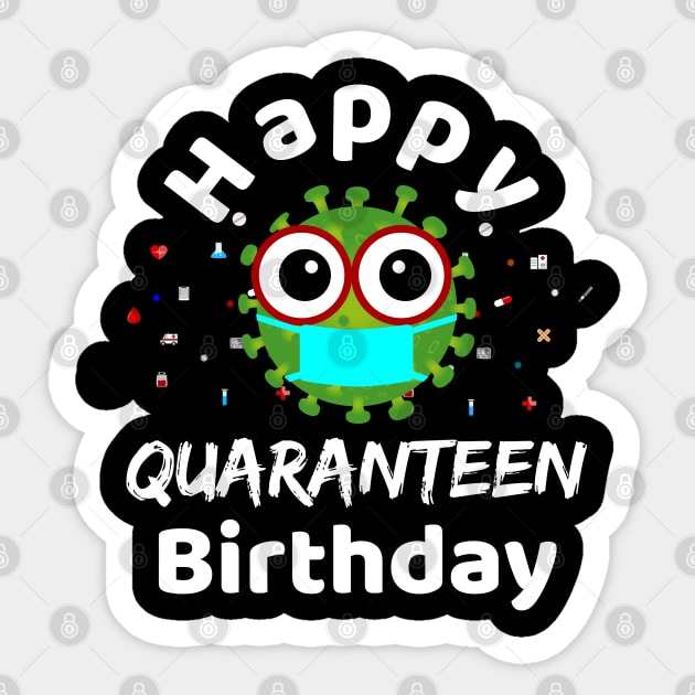 Happy Quaranteen Birthday, Funny Quarantine Birthday 2020 for Teenagers Sticker by Printofi.com